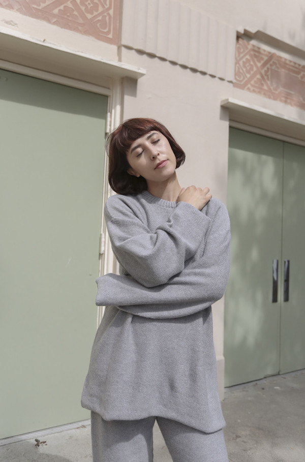 Baserange Sylvie Pullover in Grey Melange Baserange Sylvie Pullover in Grey Melange
