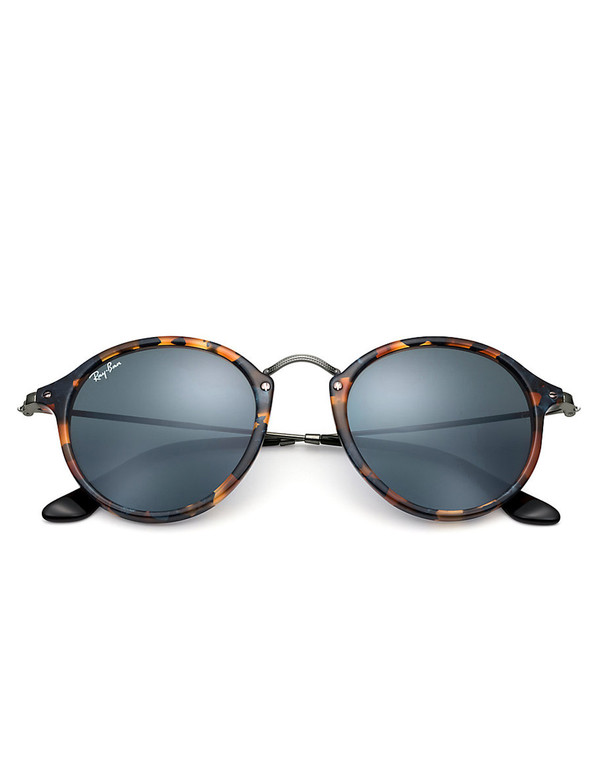 Ray-Ban Round Fleck Sunglasses Tortoise/Blue Ray-Ban Round Fleck Sunglasses Tortoise/Blue