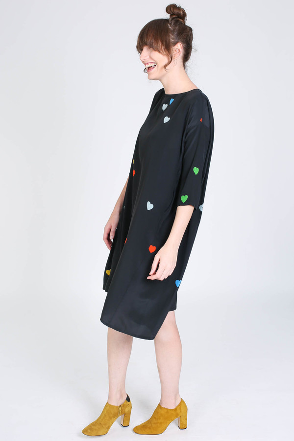Creatures of Comfort Roman dress in heart print Creatures of Comfort Roman dress in heart print
