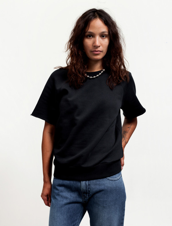 MM6 by Maison Margiela Womens Brushed Sweatshirt Tee Black MM6 by Maison Margiela Womens Brushed Sweatshirt Tee Black
