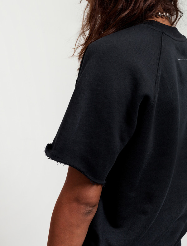MM6 by Maison Margiela Womens Brushed Sweatshirt Tee Black MM6 by Maison Margiela Womens Brushed Sweatshirt Tee Black