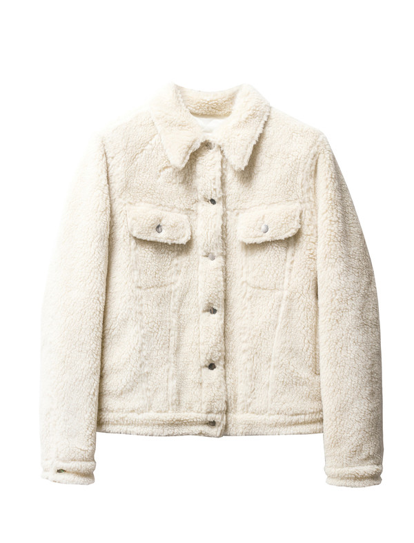 MM6 by Maison Margiela Womens Teddy Bear Denim Jacket - Ecru MM6 by Maison Margiela Womens Teddy Bear Denim Jacket - Ecru