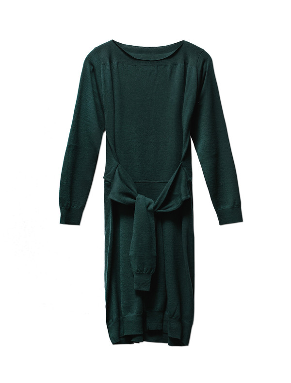 MM6 by Maison Margiela Womens Tie Sleeves Dress Pine MM6 by Maison Margiela Womens Tie Sleeves Dress Pine