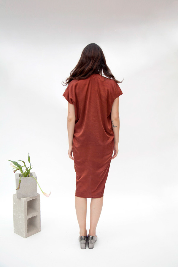 Miranda Bennett Everyday Dress, Silk Charmeuse in Claret Miranda Bennett Everyday Dress, Silk Charmeuse in Claret