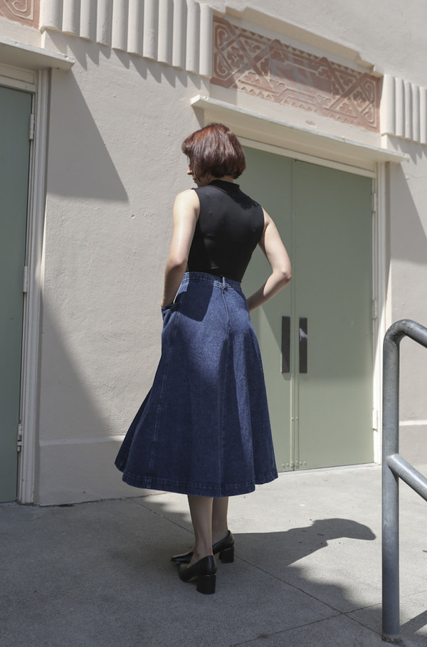 CARLEEN Denim Pocket Skirt in Blue CARLEEN Denim Pocket Skirt in Blue
