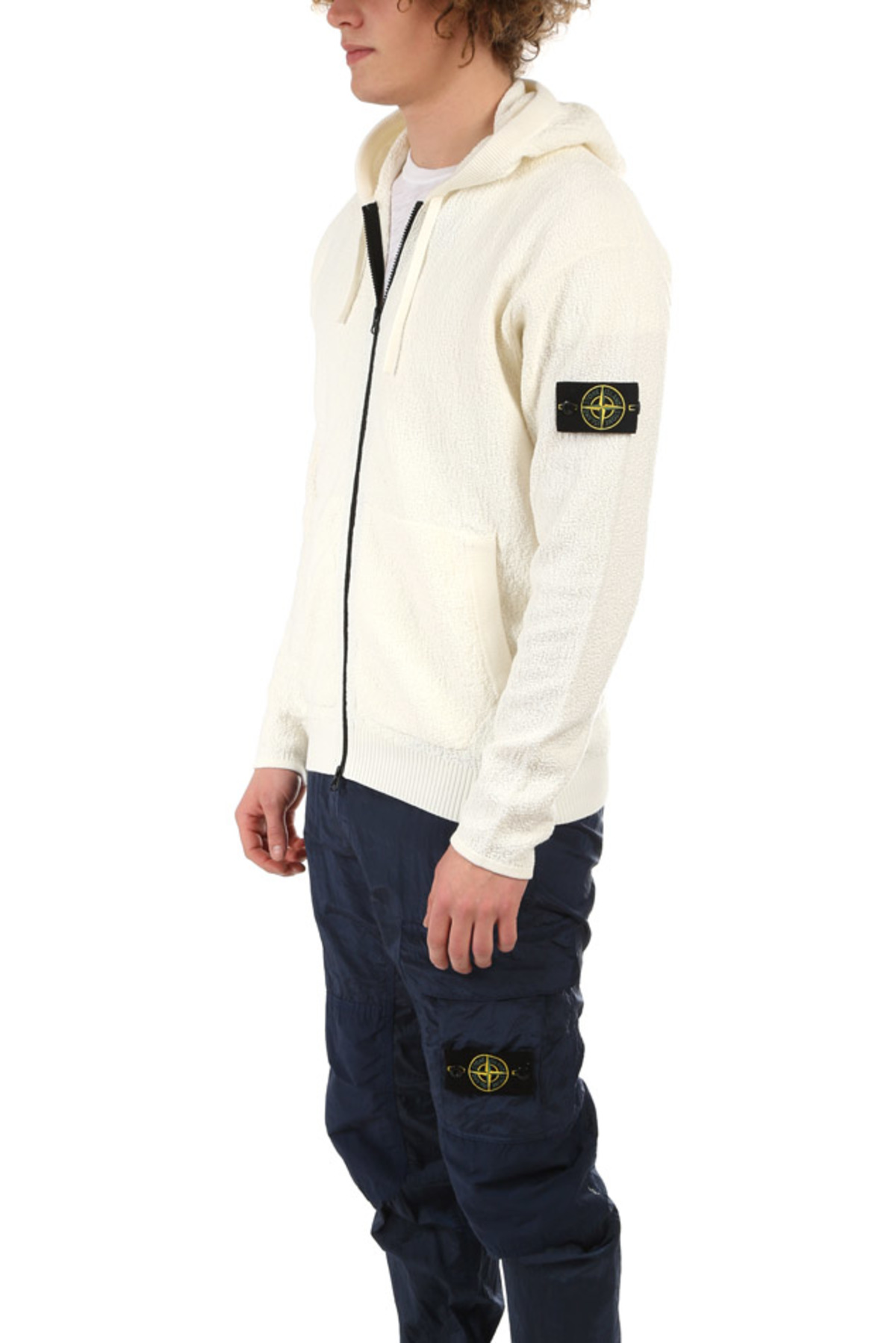 stone island hooded cardigan