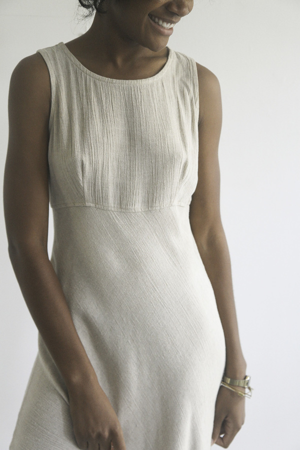 The Shudio Vintage Oatmeal Empire Waist Long Dress The Shudio Vintage Oatmeal Empire Waist Long Dress
