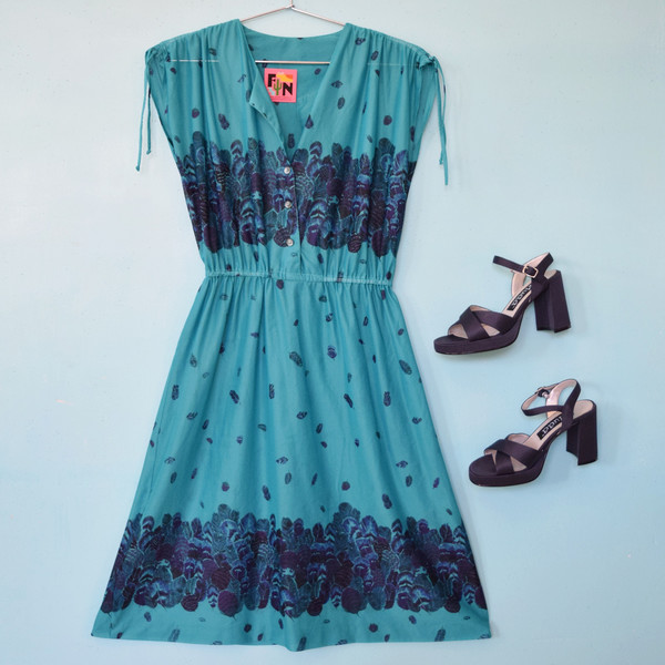 70's Feather Print Disco Dress 70's Feather Print Disco Dress