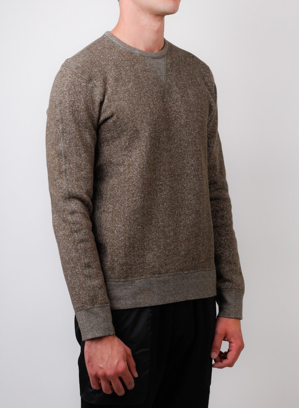 Reigning Champ Long Sleeve Crewneck Tiger Fleece Olive Reigning Champ Long Sleeve Crewneck Tiger Fleece Olive