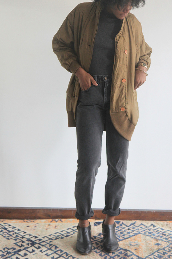 The Shudio Vintage Olive Oversized Silk Bomber The Shudio Vintage Olive Oversized Silk Bomber