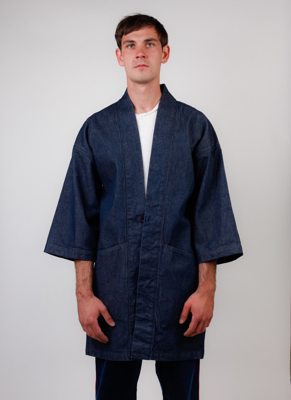 Blue Selvedge Denim "Haori" Style Jacket Blue Selvedge Denim "Haori" Style Jacket