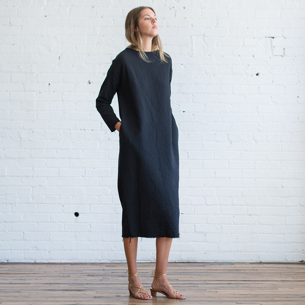 Black Crane Quilted Long Dress Black Crane Quilted Long Dress
