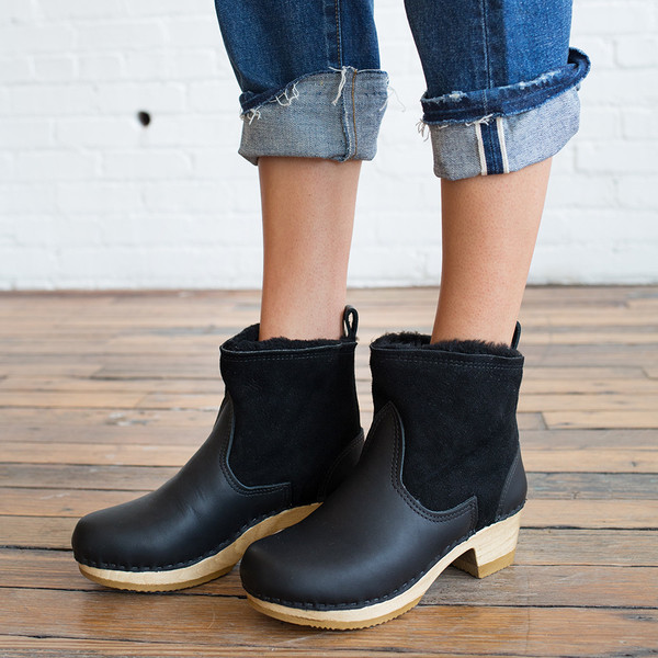 No. 6 5" Pull on Shearling Boot Mid Heel No. 6 5" Pull on Shearling Boot Mid Heel