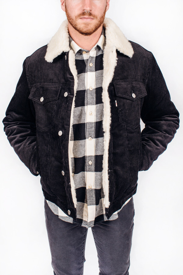 Men's Maison Kitsune Corduroy Trucker Jacket Men's Maison Kitsune Corduroy Trucker Jacket