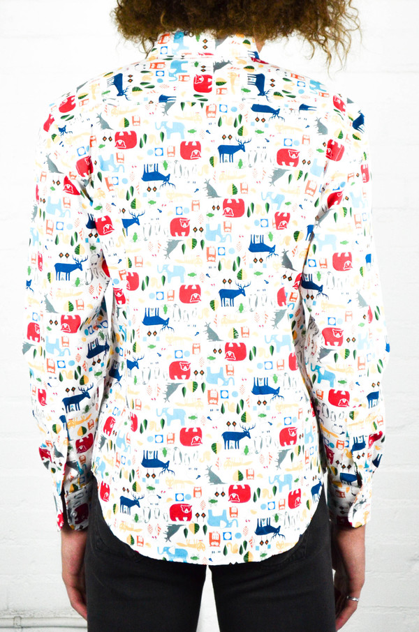 Men's Naked and Famous Animals Block Print Shirt Men's Naked and Famous Animals Block Print Shirt