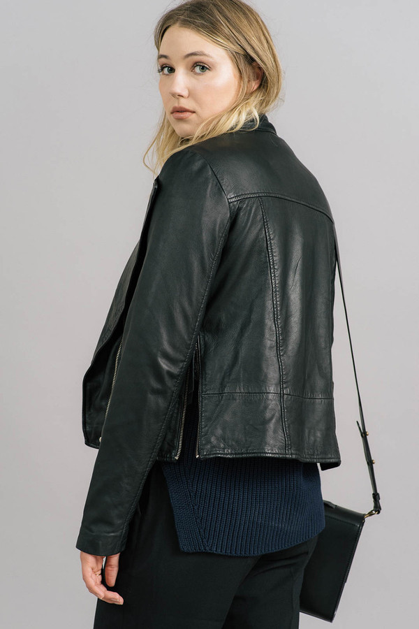Just Female Stone Zip Leather Jacket Just Female Stone Zip Leather Jacket