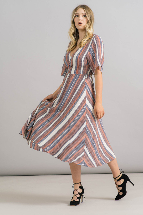 Just Female Stripe Wrap Dress Just Female Stripe Wrap Dress