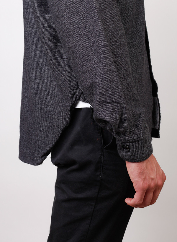 Men's Engineered Garments Work Shirt Grey/Black Broken Twill Men's Engineered Garments Work Shirt Grey/Black Broken Twill