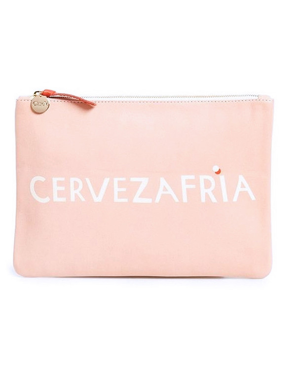 Clare V. 'Cerveza Fria' Flat Clutch in Blush Clare V. 'Cerveza Fria' Flat Clutch in Blush