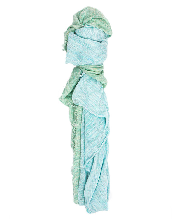 Grisal Arena Duo Ramie Scarf in Aqua & Mint Grisal Arena Duo Ramie Scarf in Aqua & Mint