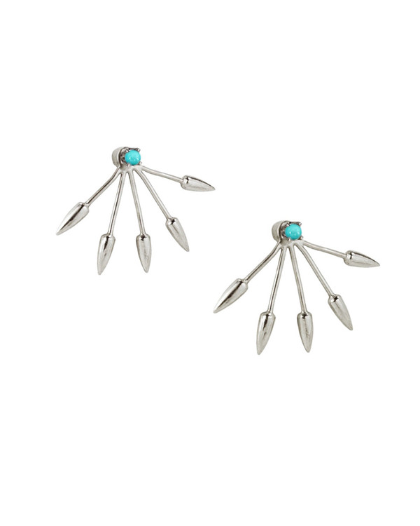 Pamela Love 5 Spike Ear Jacket in Sterling Silver & Turquoise Pamela Love 5 Spike Ear Jacket in Sterling Silver & Turquoise