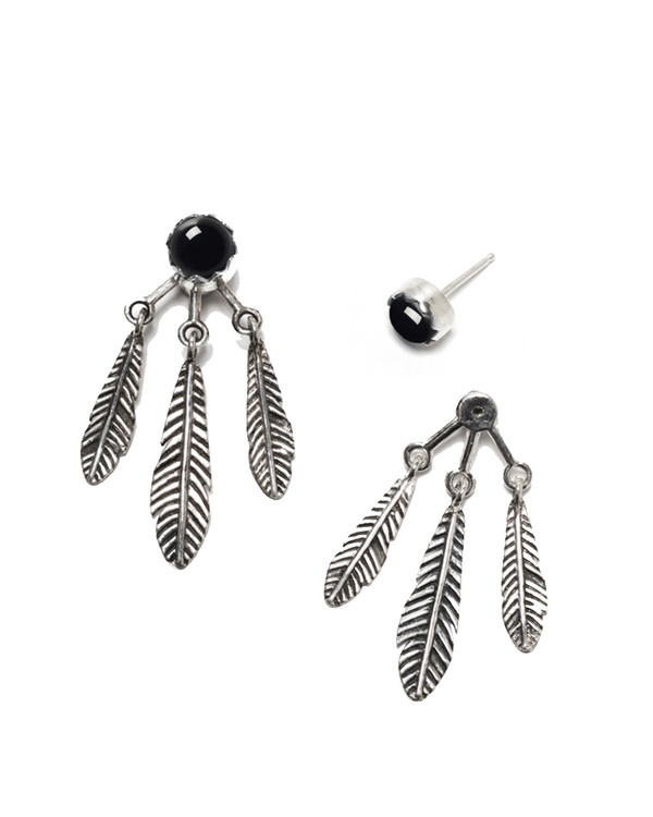 Pamela Love Frida Ear Jacket in Sterling Silver & Onyx Pamela Love Frida Ear Jacket in Sterling Silver & Onyx