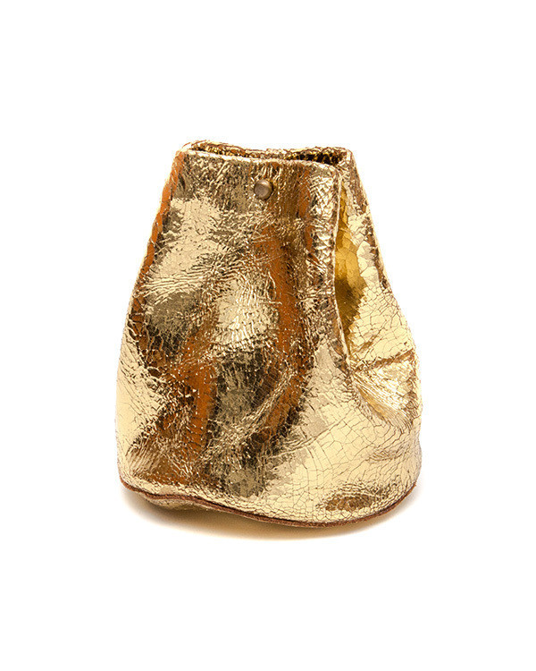 Tracey Tanner Medium Closed Basket in Gold Foil Tracey Tanner Medium Closed Basket in Gold Foil