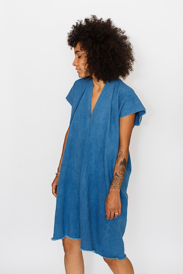 Miranda Bennett - Everyday Dress, Cropped, Denim in Indigo Miranda Bennett - Everyday Dress, Cropped, Denim in Indigo