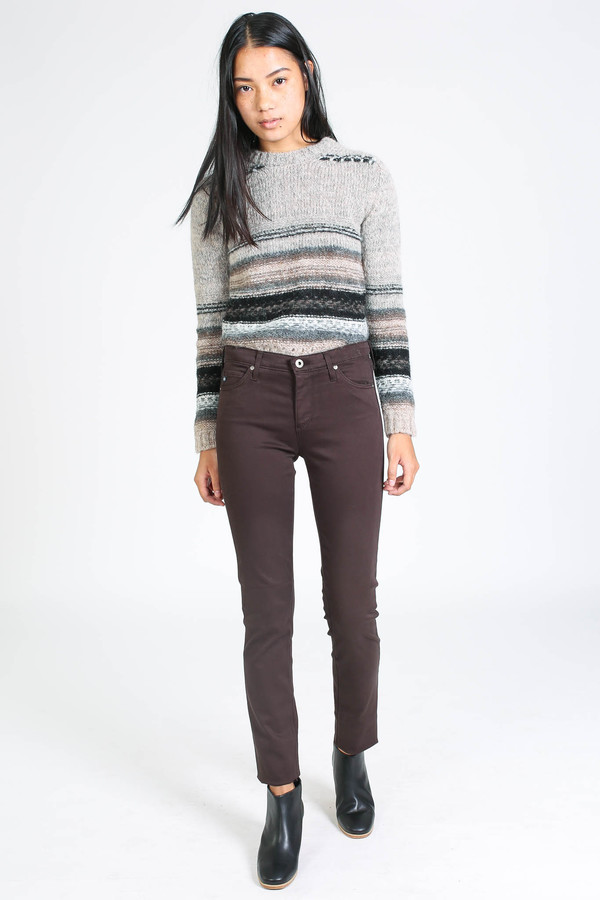 AG Jeans Prima Sateen in Bordeaux Brown AG Jeans Prima Sateen in Bordeaux Brown