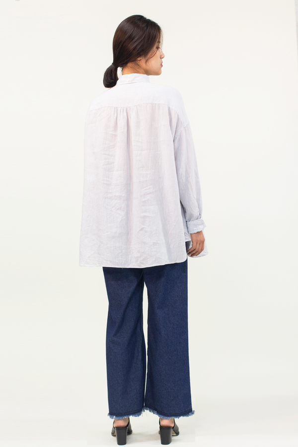 Universal Tissu Linen Collar Shirt- Light Grey Universal Tissu Linen Collar Shirt- Light Grey