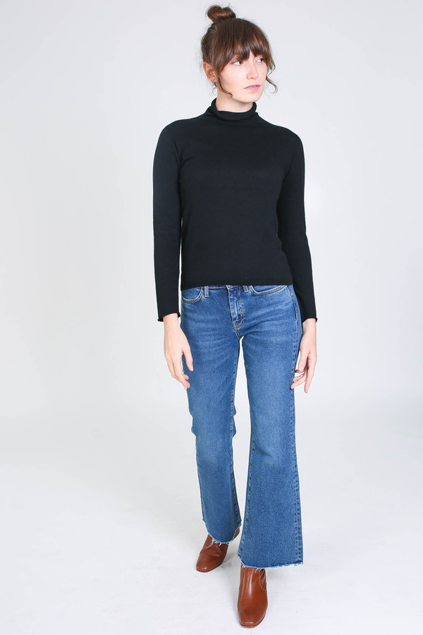 Evam Eva Cotton cashmere turtleneck in black Evam Eva Cotton cashmere turtleneck in black