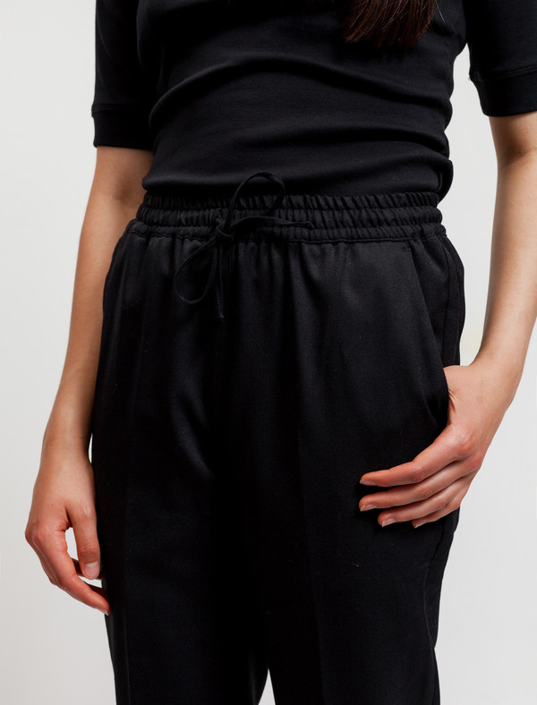 Sunspel Womens Drawstring Trousers Black Sunspel Womens Drawstring Trousers Black