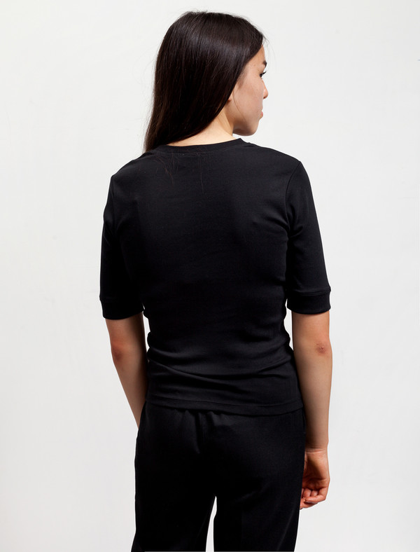 Sunspel Fine Rib T-Shirt - Black Sunspel Fine Rib T-Shirt - Black