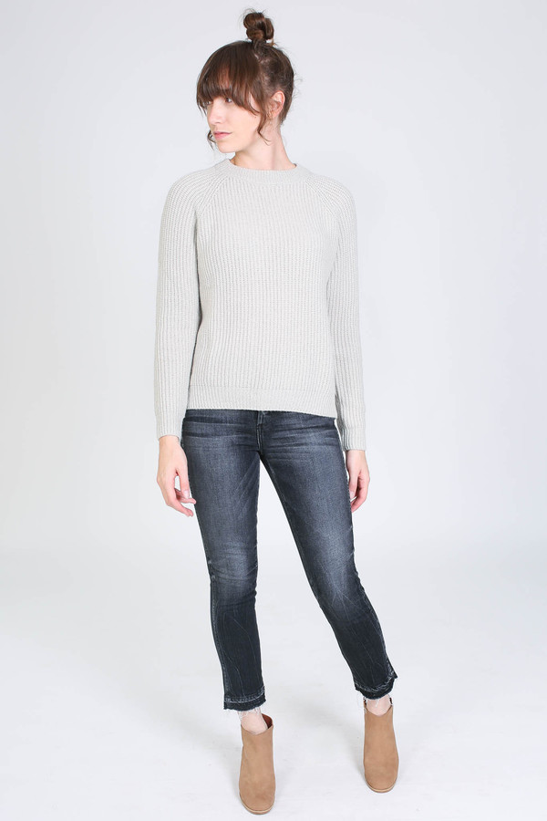 Evam Eva Wool cashmere raglan pullover in antique white Evam Eva Wool cashmere raglan pullover in antique white