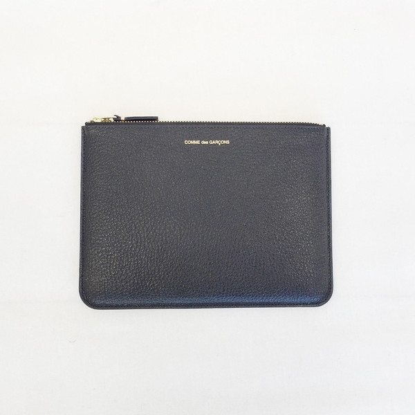 Comme des Garcons - Black / Blue Inside Zip-up Pouch Comme des Garcons - Black / Blue Inside Zip-up Pouch
