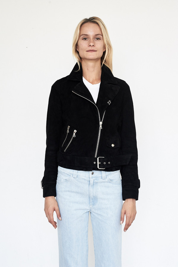 Sandy Liang Suede Delancey Motorcycle Jacket Sandy Liang Suede Delancey Motorcycle Jacket