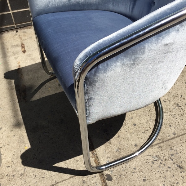 Chrome Cantilever Armchairs by Thonet Chrome Cantilever Armchairs by Thonet