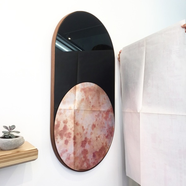 BOWER Cylinder Mirror with Antique Pink Inlay BOWER Cylinder Mirror with Antique Pink Inlay