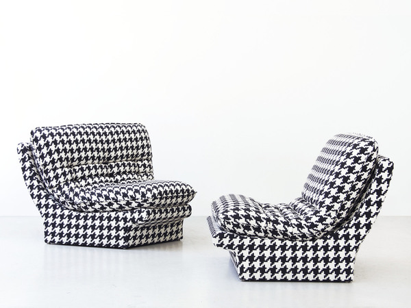Late 1970s Herringbone Lounge Chairs Late 1970s Herringbone Lounge Chairs