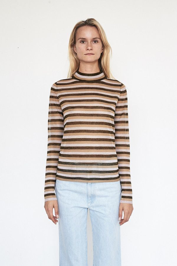 Pari Desai Metallic Raz Stripe Sweater Pari Desai Metallic Raz Stripe Sweater