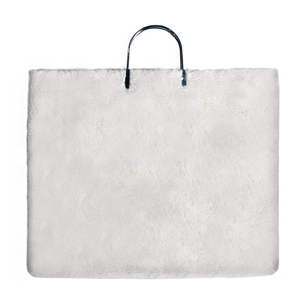 Slow and Steady Wins the Race Metal Clip Handle Bag in White Shearling Slow and Steady Wins the Race Metal Clip Handle Bag in White Shearling