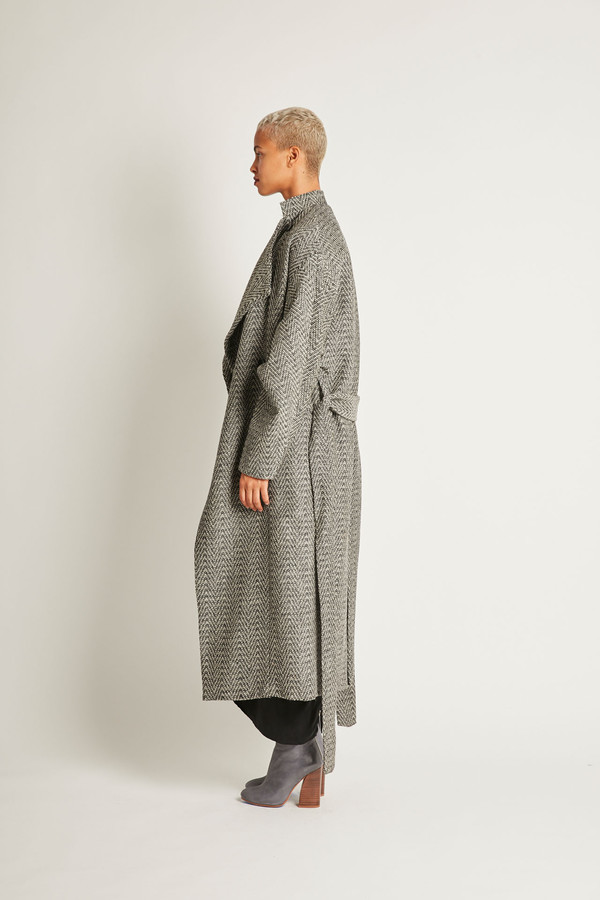 H. Fredriksson Iris Longcoat in Fishbone H. Fredriksson Iris Longcoat in Fishbone