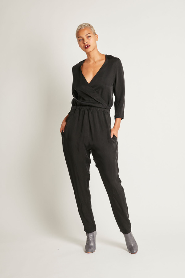 H. Fredriksson Nico Jumpsuit in Black Cupro H. Fredriksson Nico Jumpsuit in Black Cupro
