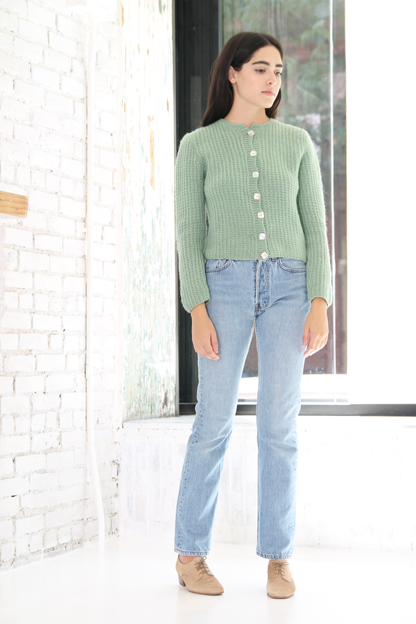 DUO NYC Vintage Cropped Knit Cardigan DUO NYC Vintage Cropped Knit Cardigan