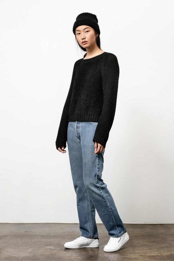 Osei-Duro Boucle Pullover Sweater in Black Osei-Duro Boucle Pullover Sweater in Black