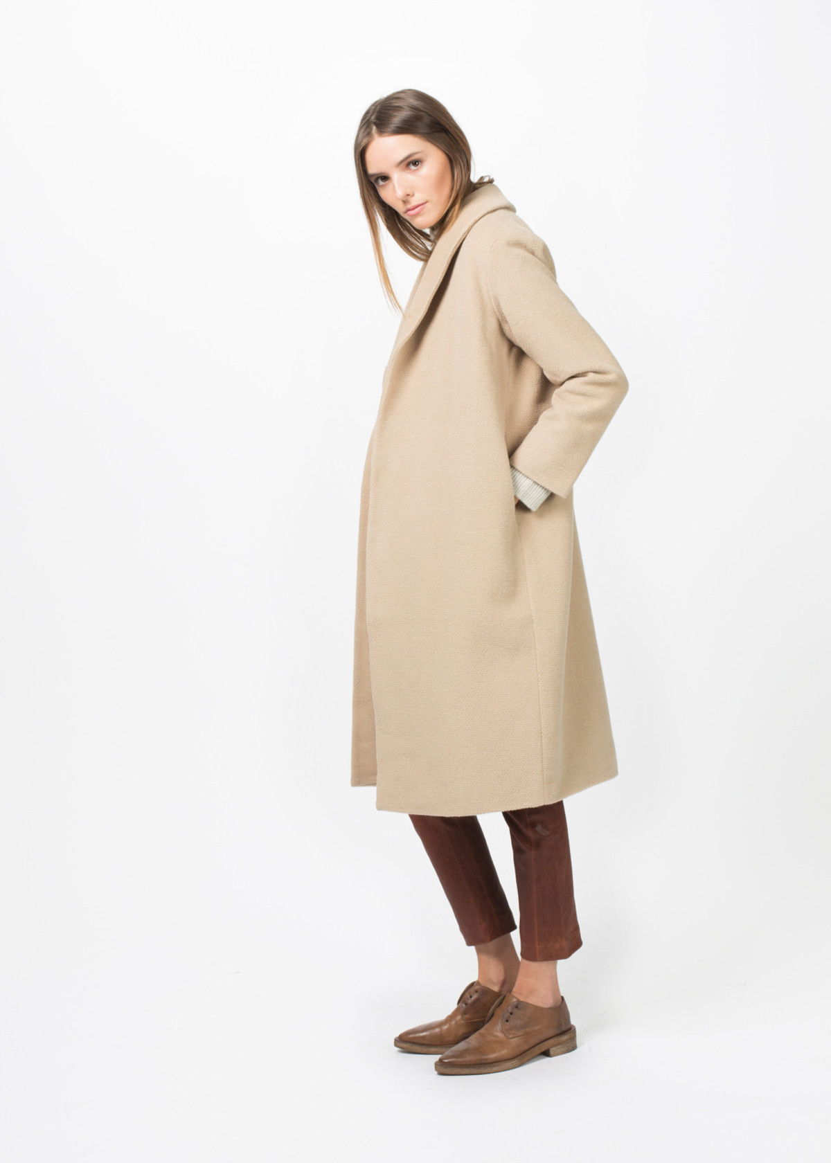 Evam Eva Alan Bolero Cardigan Col 10 Beige Nisica Lolo Maomade Evam Eva エヴァムエヴァ アンゴラウールローブコート E163t178