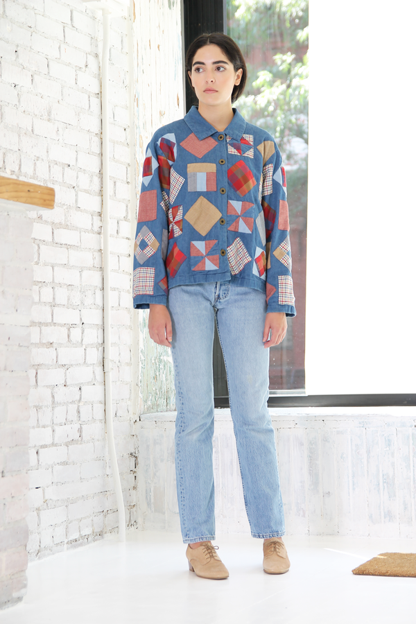 DUO NYC Vintage Denim Patchwork Jacket DUO NYC Vintage Denim Patchwork Jacket