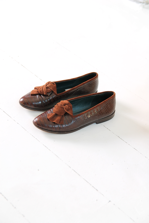 DUO NYC Vintage Reptile Embossed Flats DUO NYC Vintage Reptile Embossed Flats