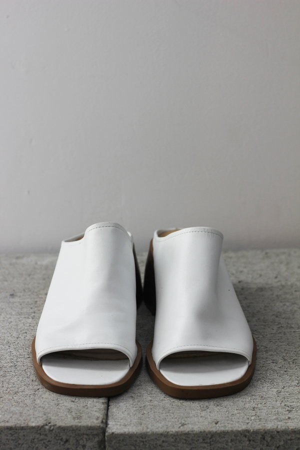 Hey Jude White Leather Mules Hey Jude White Leather Mules