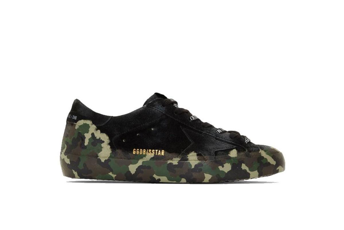 golden goose superstar camouflage print sneakers